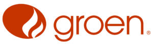 groen logo in orange with white background